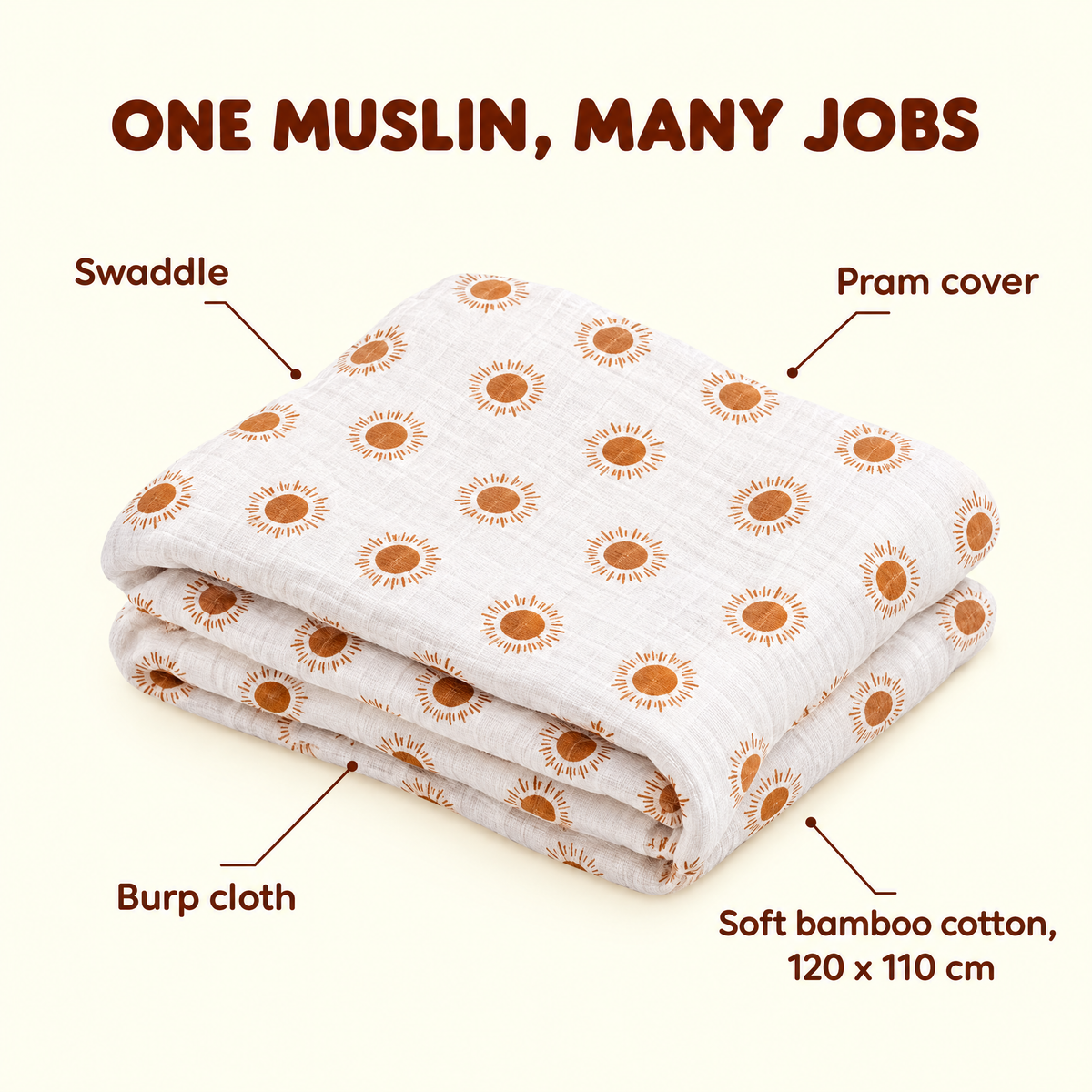 Bamboo Muslin Swaddle by MA BABY